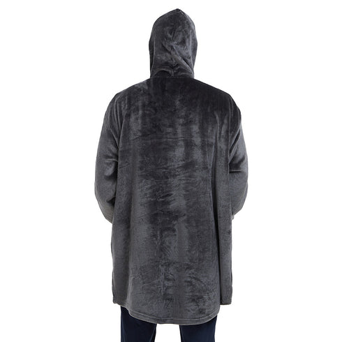 Snuggs Blanket Hoodie Dark Grey Christmas Ho Ho Ho Pocket